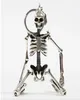 Vikbar skeletthänge nyckelkedja för män kvinnor antik silverfärg metall legering skalle väska charm nyckelring bil nyckelring keyring6803903