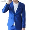 Men's Suits Blazers 2023 New Men's Boutique Business Solid Color Wedding Hostess Suits Pants / Male Evening Dress Blazers Jacket Trousers 2 Pcs Set Q230103