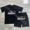 Camisetas para hombres Mens Trapstar T Shirt Bordado Traje de manga corta Chenille Chándal Negro Algodón London Streetwear SXL 20JM