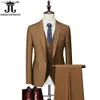 Costumes pour hommes Blazers M-6XL 15 couleurs (veste + gilet + pantalon) costumes de bureau d'affaires formels costumes pour hommes robe de mariée robe de soirée costume de couleur unie Q230103