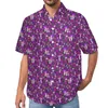 Мужские повседневные рубашки, красочные рубашки с грибами, красные, желтые, свободные гавайские блузки для отпуска, гавайские блузки Y2K с короткими рукавами и принтом, одежда оверсайз