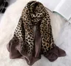 Lüks kadın ombre leopar dot doğal ipek fular bayan moda baskı şalları ve sarar pashmina foulards bandana hijab snood 2010181127096