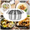 Double Boilers 5 Sets Stockpots Stainless Steel Soup Pots Kitchen Cookware Set Induction With Glass Lids