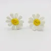 Boucles d'oreilles dos tournesol 2 5cm, Clip d'oreille pour fille, tissu rose, boucle d'oreille féminine, 10 pétales, bijoux, paire de