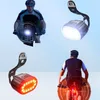 Cykelbelysningar Cykling Bicycle Fram Bak Ljusuppsättning Cykel USB -laddningstrålkastare Ljus MTB Vattentät bakljus LED Lantern Bicycle ACCE3962382