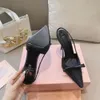 Rhinestone decoration slingback Sandals Bowtie plating heel pumps heels Leather sole Women's luxury designer Dress Shoes Party wedding Evening shoes with box