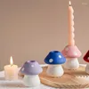 Candle Holders 3Styles Cartoon Mushroom Holder Ceramic Candlestick Stand Fragrance Burner Party Dinner Table Living Room Decor