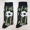 Herrstrumpor roliga panda bomull män besättning djur sock street tidvatten kakuell present semester make söt nyhet funky mörkgrön