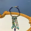 Catene Gioielli vintage con perline pesanti, stile esotico, collana con frange scavate, catena per maglione