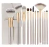 Brushes Cute Makeup Brush Set for Blending Foundation Powder Blush Eyeshadow, White Cosmetic Brushes with Synthetic Bristles Vegan Brush,