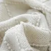 Textured Solid throw Knit Blanket For Bedroom farmhouse Couch Bed Sofa Cover Decoration Blanket Bedspread With Tassel white 240103