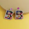 Rings New Fashion Twisted Metal Letter B Drop Earrings French Glossy Vintage Long Earrings for Women Party Accessories