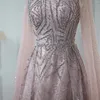 Party Kleider Luxus Dubai Grün Arabisch Abendkleid Mit Cape Ärmeln Rosa Plus Größe Frauen Hochzeit Gast Kleid Vestido De mujer