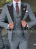 Erkekler Suits Gwenhwyfar açık mavi damat smokin takım elbise 3 adet ince fit adam düğün partisi terzi yapıldı custome homme blazer