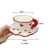 Regalo di Natale Ins Caffè Tazza da tè Tazza a cuore creativo Regali romantici Tazze da latte in ceramica Regalo per fidanzata Moglie 240102