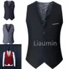 Blazers noir gris bleu marine rouge Gilet pour hommes costume ajusté Homme Gilet Gilet Homme décontracté sans manches veste d'affaires formelle