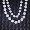 Yu ying 925 Silver Iced out Moissanite diamond Ball shape Necklace Cuban link chain for mens/women