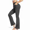 Pantalones de mujer Mujeres Casual Yoga Flare Bolsillos de lápiz Cintura alta Pantalones largos delgados Pantalones de entrenamiento de moda Lady Home Gym Ropa