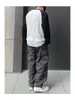 Men's Pants Men Cargo Solid Color Hip-hop Style Loose Pattern Multi Pockets Elastic Waist