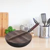 Panelas Wok Pan Household Long Handle com tampa para gás elétrico de indução vegetal de 12 polegadas