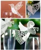 Décoration de fête 50pcs bricolage carte de lieu oiseaux volants tasses verre vin cartes de nom de mariage découpé au laser papier nacré anniversaire