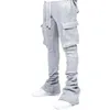 Pantalons pour hommes Hommes Flare Sweat Street Wear Plus Taille Cargo Pile Up Stacked Men Design Vêtements