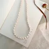 قلادة Ashiqi Real Freshwater Pearl 925 المجوهرات الفضية الفضية للنساء للنساء نمط النمو الطبيعي هدية 240102