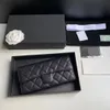 Designer Long Wallet Caviar Wallet Purse Purse Dames Lederen Wallets Coin Purse Credit Card Slot Mini Skinny Black Card Top Zip Coin Pouch met ID -houder