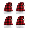 Party Supplies Happy Unisex Christmas Hat Decorative Prop Santa Claus Xmas Caps Plaid Cap Funny For Family Friend Presents Hats