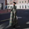 S-XL Womens Woolen Coats Autumn Winter Female Blends Jackor Turn-Down Collar X-Long Loose Plaid Fashion Ladies Outerwear HW129 240102