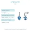 Örhängen 925 Sliver Square Aquamarine Gemstone Earring for Women Fashion Jewelry