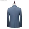 Men's Suits Blazers Blazer for Man Suit 2023 Luxury 3 Piece(coat+pants+ Vest) Single Breasted Notched Lapel Grey Bule Wedding Set Come Homme Q230103