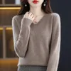 Maglione di cashmere da donna lavorato a maglia 100% pura lana merino moda invernale basic scollo a V chic top autunno caldo pullover 240103