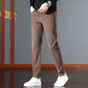 Men's Pants Spring Autumn Classic Corduroy Fabric Straight Slim Fit Casual All-Match Comfortable Leisure Trousers
