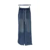 Mm24, новые женские джинсы на осень/зиму, повседневные модные потертые прямые джинсы для похудения с завязками, широкие брюки