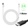 Högkvalitativ 1M 3ft 2A USB -kabel Typ C Micro Android Cables Snabb laddningsdataavgift för Samsung Galaxy Note 10 Plus