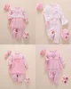 Ropa para niña nacida, mono de Estilo Princesa de encaje de algodón de otoño, pelele infantil de 03 meses con calcetines, diadema, ropa para bebé 2201055081871