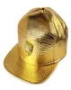 FashionNew Luxury Mens Hip Hop Golden Rhinestone Lion Head Logo Baseball Caps PU Leather Casual Unisex sun Hats GoldBlack Snapba9287466