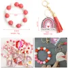 Valentinstagsgeschenke, Herzornamente, Anhänger, Liebesarmband, Damenarmband, Holzperlenarmband, Schlüsselanhänger
