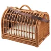 Porte-Chats en rotin importé, sac nid pour animaux de compagnie, Cage tissée à la main, maison Pour Chat en bois