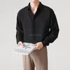 2024 Spring Simple 3D Striped Shirts Men Long Sleeve Loose Casual Shirts Office Social White Black Shirt Streetwear Blouse