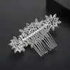 SLBRIDAL Luxury Trendy Prong Seting Cubic Zirconia Bridal Hair Comb Wedding Headpieces Women Girls Jewel Hårtillbehör 240103