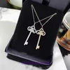 Tifannissm Pendant Necklac Best sell Birthday Christmas Gift T family Key Necklace 925 Sterling Silver Plated 18K gold plated jialuan tail Fl Have Original Box