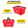 VEVOR 12Pcs Shopping Basket 16.9 L x 11.8 W Durable HDPE Red/Blue Storage Basket with Plastic Handle Used for Grocery Retail 240103