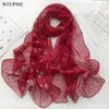 Foulards Montagne Fleur Femmes Foulard Élégant Mousseline De Soie Georgette Bandana Écharpe Été Plage Crème Solaire Mince Respirant