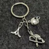 Keychains Hockey Keychain Player Sporter Bronze Silver Color Pendants DIY Men Jewelry Car Key Chain Ring Holder Gift