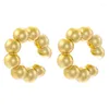 Backs Earrings ZHUKOU Beads Shape Ear Cuffs Adjustble Brass Cubic Zirconia Clips No Piercings Fake Cartilage For Women VE1150