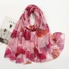 Sjaals Moslimvrouwen Katoen Viscose Sjaal Ombre Bloemen Voile Strand Hijab Sjaals En Omslagdoeken Vrouwelijke Foulard Echarpe Designer Lang