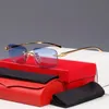 Rektangel solglasögon kvinnor designer mens rimless glas cat ögon mode guldglasgle oval klassisk cheetah gafas mens glasögon l l