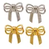 Boucles d'oreilles tendance avec nœud papillon, accessoires de bijouterie scintillants